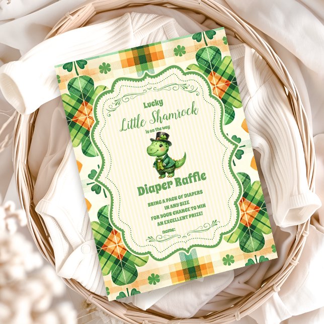 Carte D'accompagnement Dinosaur Lucky Little Shamrock Diapper Raffer (Créateur téléchargé)