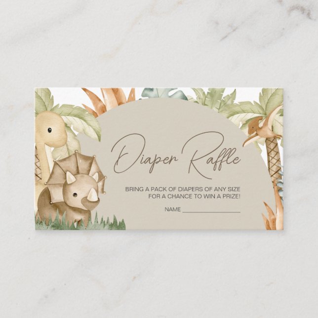 Carte D'accompagnement Dinosaure Baby shower Dinosaure Barreau (Devant)