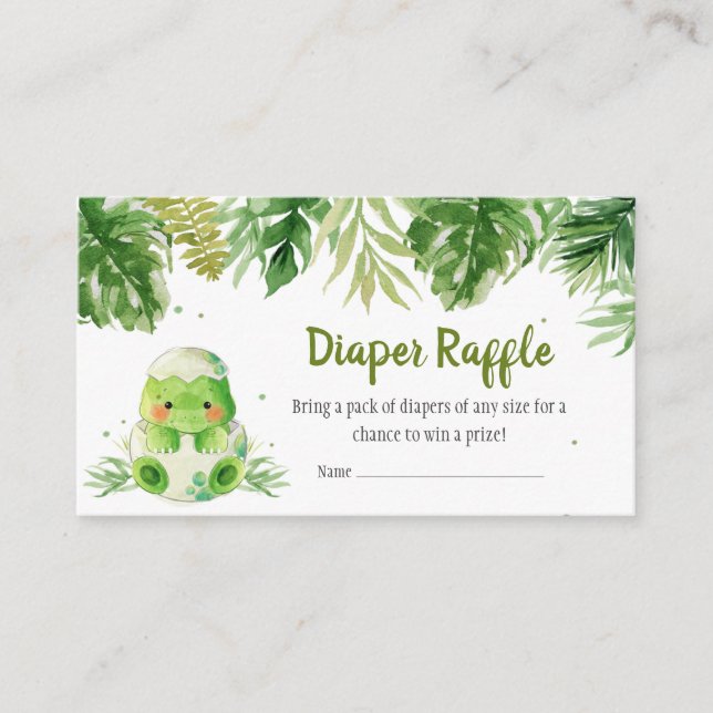 Carte D'accompagnement Dinosaure Baby shower Dinosaure Raffle (Devant)