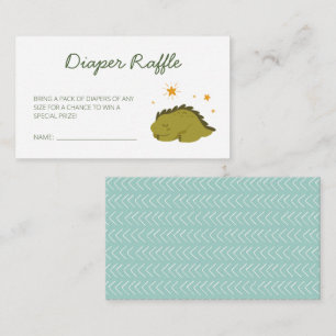Carte D'accompagnement Dinosaure Vert Étoiles Bébé Dinosaure Raffle