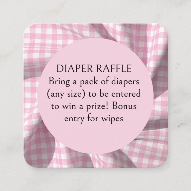 Carte D'accompagnement Dipper Raffle gingham baby shower  (Devant)