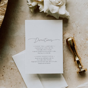 Carte D'accompagnement Directions de mariage minimalistes simples gris at