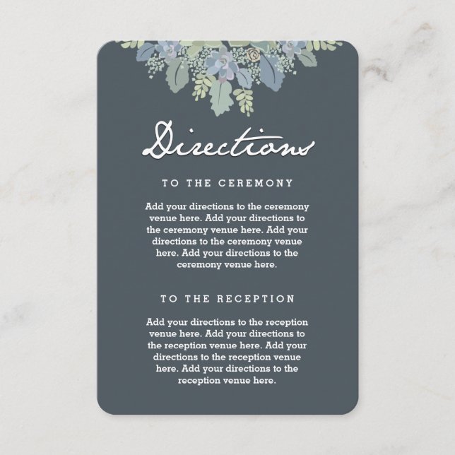 Carte D'accompagnement Directions de mariage pour Pretty Blooms Vintage G (Devant)