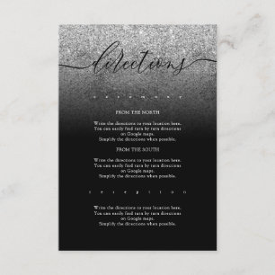 Carte D'accompagnement Directions de mariage simple moderne argent paille