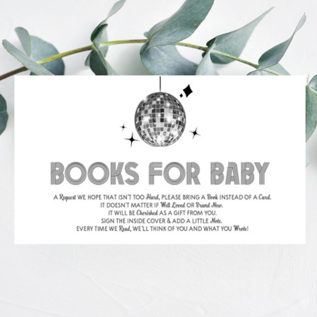 Carte D'accompagnement Disco Ball 'Disco Baby' Livres De Baby shower Pour (Créateur téléchargé)