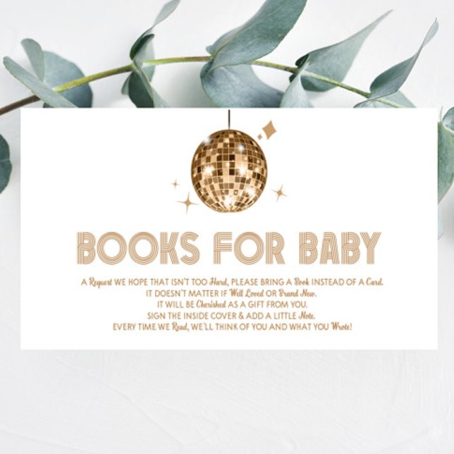 Carte D'accompagnement Disco Ball 'Disco Baby' Livres De Baby shower Pour (Créateur téléchargé)
