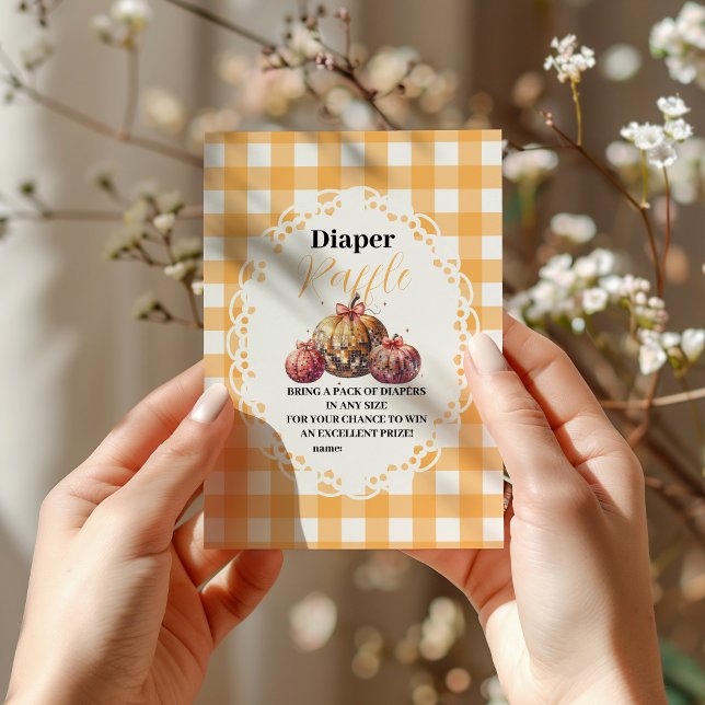 Carte D'accompagnement Disco Citrouille Baby shower de  de troncs Diapper (Créateur téléchargé)
