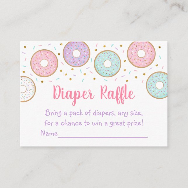Carte D'accompagnement Donut Pink Gold Pastel Baby shower Déchets Raffle (Devant)