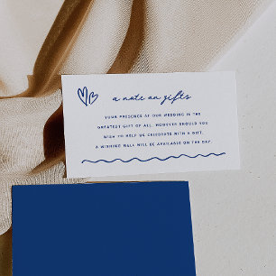 Carte D'accompagnement Doodle Bleu Whimsical Une Note Sur Les Cadeaux