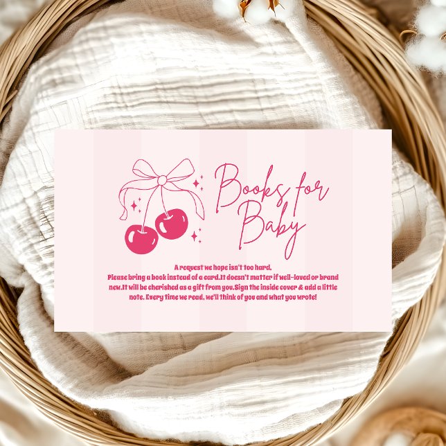 Carte D'accompagnement Doodle Cherry sur le Baby shower supérieur Livres  (Créateur téléchargé)