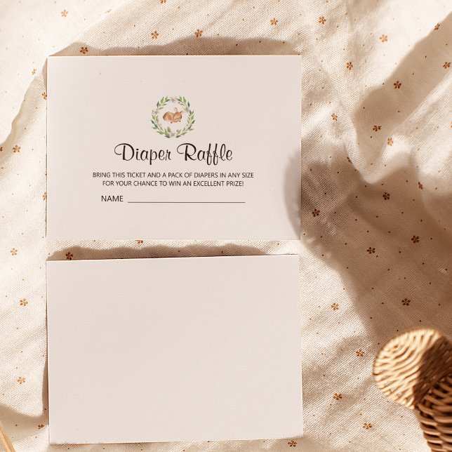 Carte D'accompagnement Dormir Floral Deer Douche Déchets Raffle (Créateur téléchargé)
