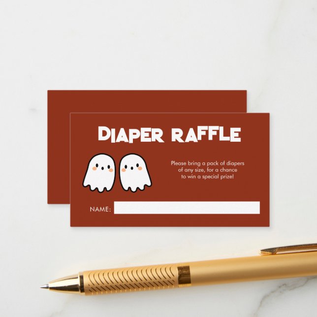 Carte D'accompagnement Double Trouble Twins Baby shower Déchets Raffle (Devant/Arrière en situation)