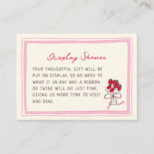 Carte D'accompagnement Douce Mariée Fête de Fiançailles aux Fraises