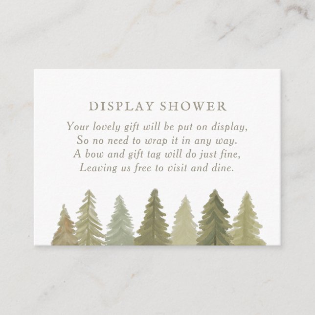 Carte D'accompagnement Douche à écran Baby shower en bois (Devant)