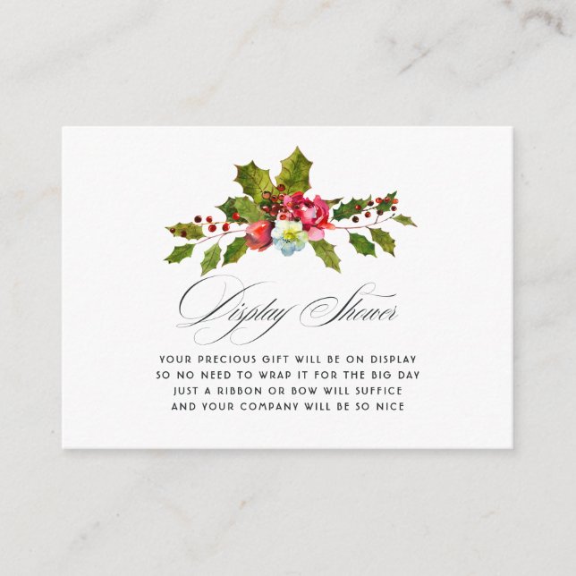 Carte D'accompagnement Douche à écran de Fête des mariées de Noël Holly (Devant)