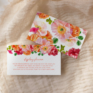 Carte D'accompagnement Douche à écran plat orange et rose vif