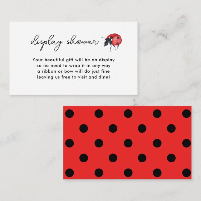 Carte D'accompagnement Douche d'affichage Little Ladybug (Devant / Derrière)
