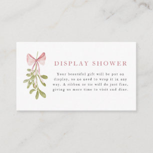 Carte D'accompagnement Douche d'affichage Mistletoe Dusty Rose Bow