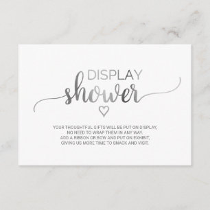 Carte D'accompagnement Douche d'affichage simple Silver Calligraphy
