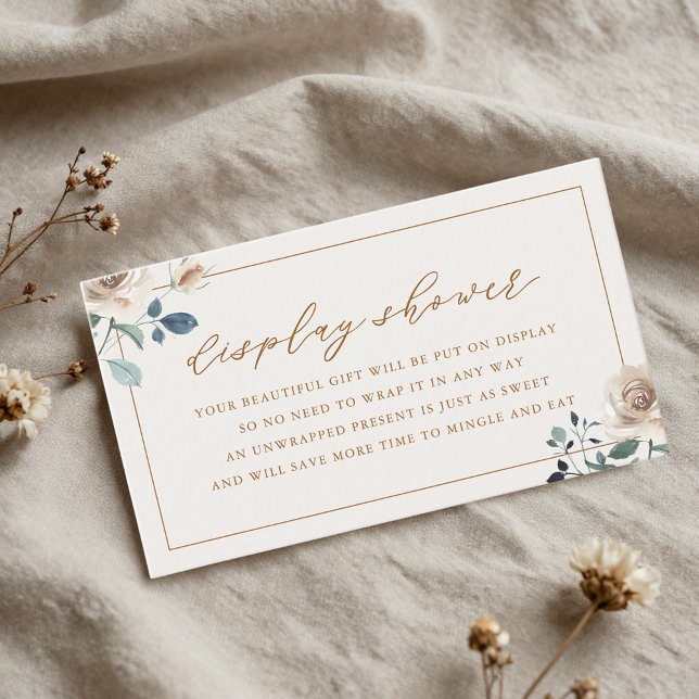 Carte D'accompagnement Douche de Mariée Florale Automnale Rustique (Créateur téléchargé)