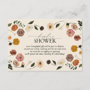 Carte D'accompagnement Douche de présentation florale élégante d'automne