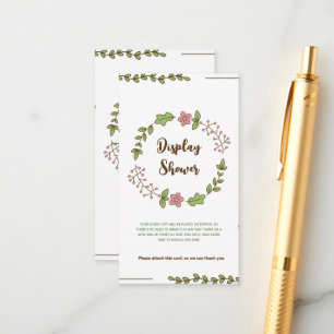 Carte D'accompagnement Douche d'écran à fleurs rose Feuille vert