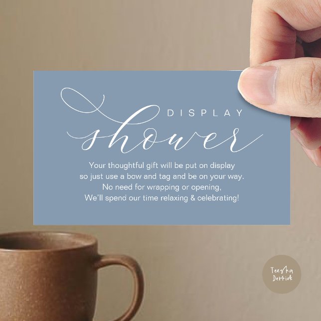 Carte D'accompagnement Douche mariage, élégance moderne minimaliste (Wedding Display Shower, Modern elegance Bridal Enclosure Card Romantic Dusty Blue)