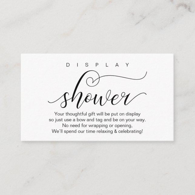 Carte D'accompagnement Douche mariage, Romantique moderne (Devant)