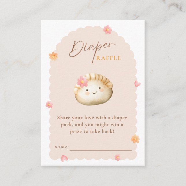 Carte D'accompagnement Douche minuscule rose Bébé Fille Douche Raffle (Devant)