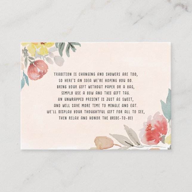 Carte D'accompagnement Douche nuptiale avec Citrouille aquarelle (Devant)