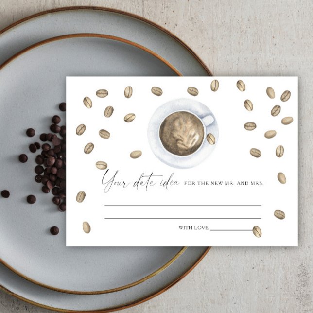 Carte D'accompagnement Douche nuptiale café Date idées nuit Date pot (Créateur téléchargé)