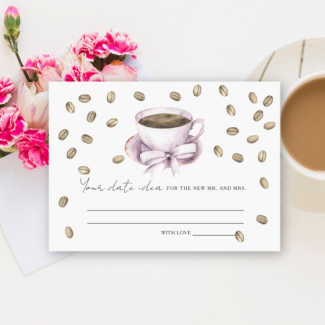 Carte D'accompagnement Douche nuptiale café Date idées nuit Date pot (Créateur téléchargé)