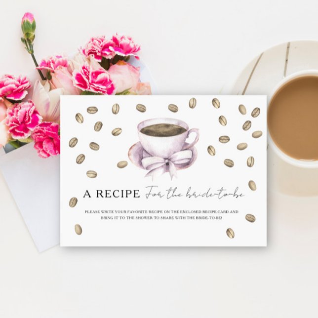 Carte D'accompagnement Douche nuptiale café Recette pour la mariée à être (Créateur téléchargé)