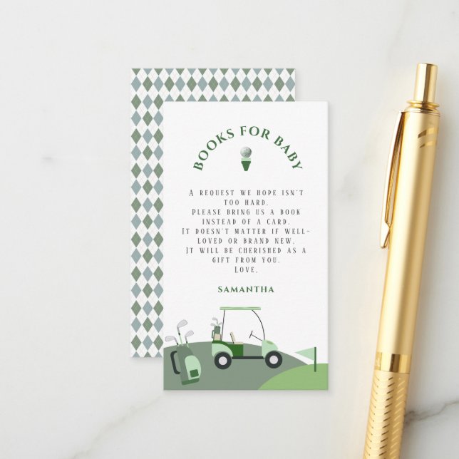 Carte D'accompagnement Douche pour bébé de golf moderne (Devant/Arrière en situation)