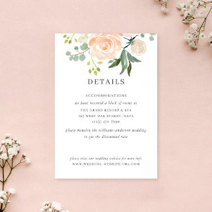 Carte D'accompagnement Doux détails de mariage à l'aquarelle Fleur d'eau