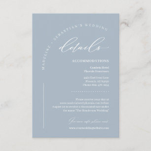 Carte D'accompagnement Doux détails de mariage bleu poussiéreux