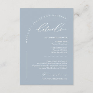 Carte D'accompagnement Doux détails de mariage bleu poussiéreux