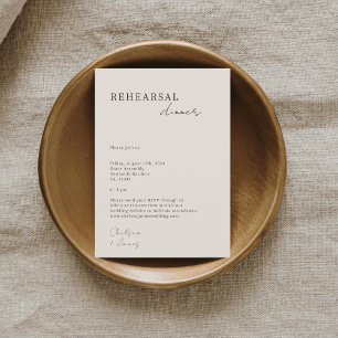 Carte D'accompagnement Dove Grey   Répétition de Mariage minimaliste chic