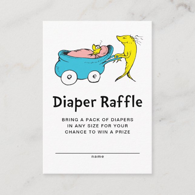 Carte D'accompagnement Dr Seuss | Un Poisson - Petit Bébé Déchets Raffle (Devant)