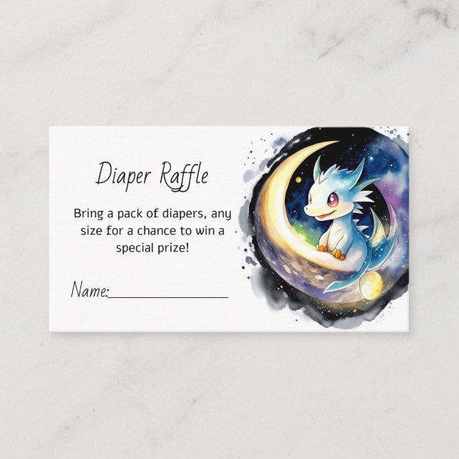Carte D'accompagnement Dragon Baby shower magique Déchets Raffle (Devant)