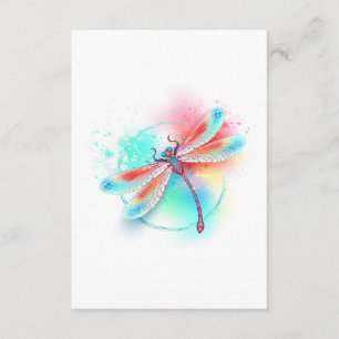 Carte D'accompagnement Dragonfly rouge sur l'arrière - plan aquarelle