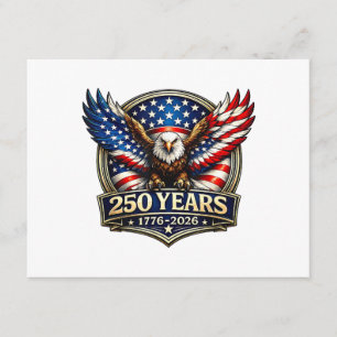 Carte D'accompagnement Drapeau américain de l'aigle vintage du 4 juillet 