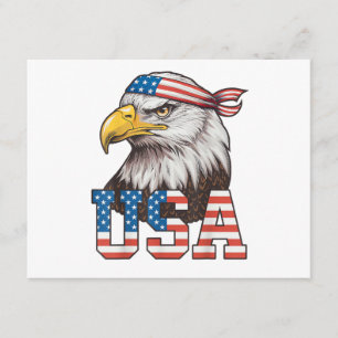 Carte D'accompagnement Drapeau américain USA Hommes Femmes Enfants Aigle 