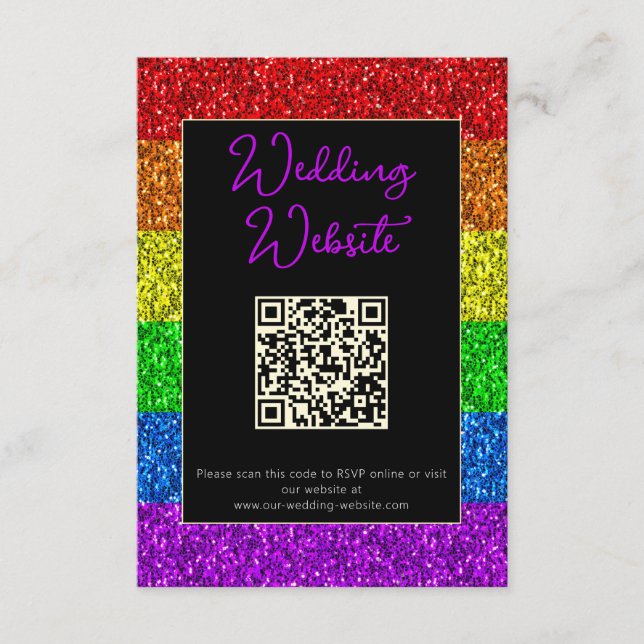Carte D'accompagnement Drapeau LGBT arc-en-ciel scintille gay lesbienne m (Devant)