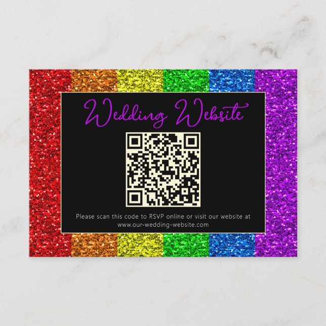 Carte D'accompagnement Drapeau LGBT arc-en-ciel scintille gay lesbienne m (Devant)