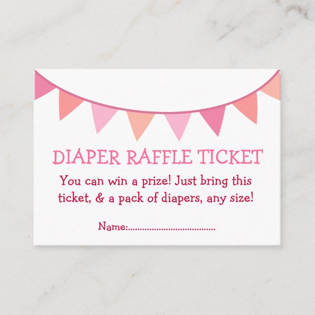 Carte D'accompagnement Drapeaux roses Déchets Déchets Raffle Billet pour  (Devant)