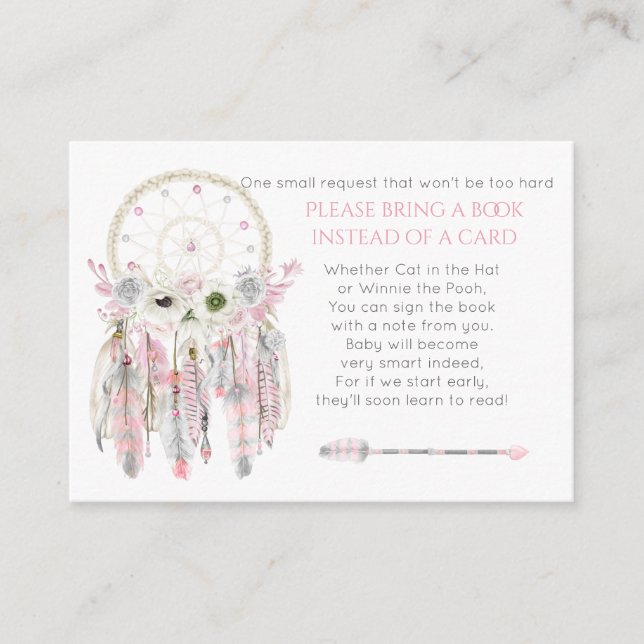 Carte D'accompagnement Dream Catcher Pink Grey Demande de réservation de  (Devant)
