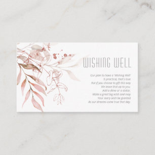 Carte D'accompagnement Dreamy Foliage Wishing Well V1 Blush Pink ID817