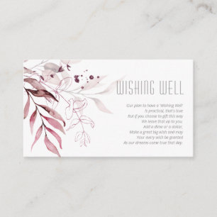 Carte D'accompagnement Dreamy Foliage Wishing Well V1 Burgundy ID817