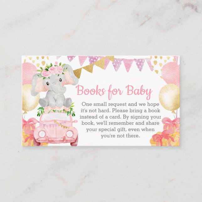 Carte D'accompagnement Drive By Elephant Baby shower Books For Baby (Devant)